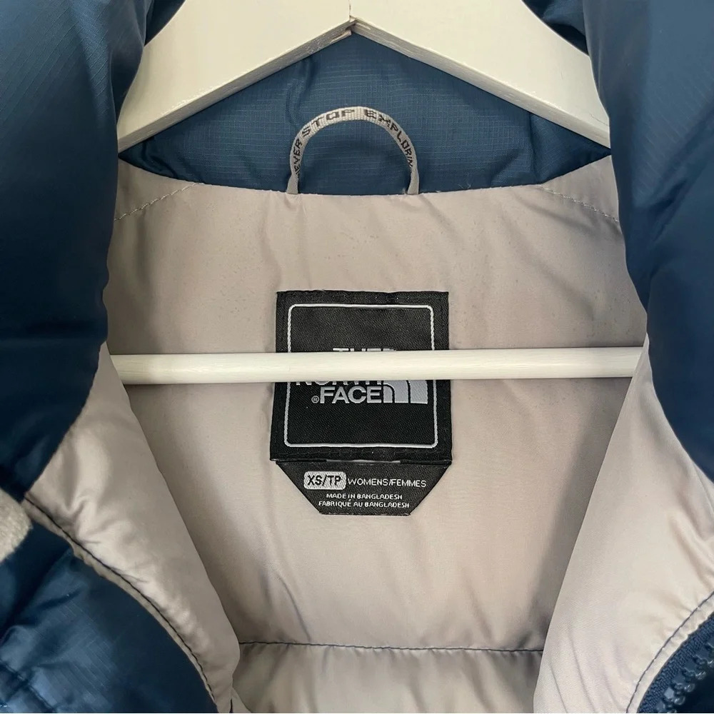 North Face Womens 96 Retro Vintage Nuptse Jacket 700 Goose Down Blue XSmall XS - Picture 6 of 7